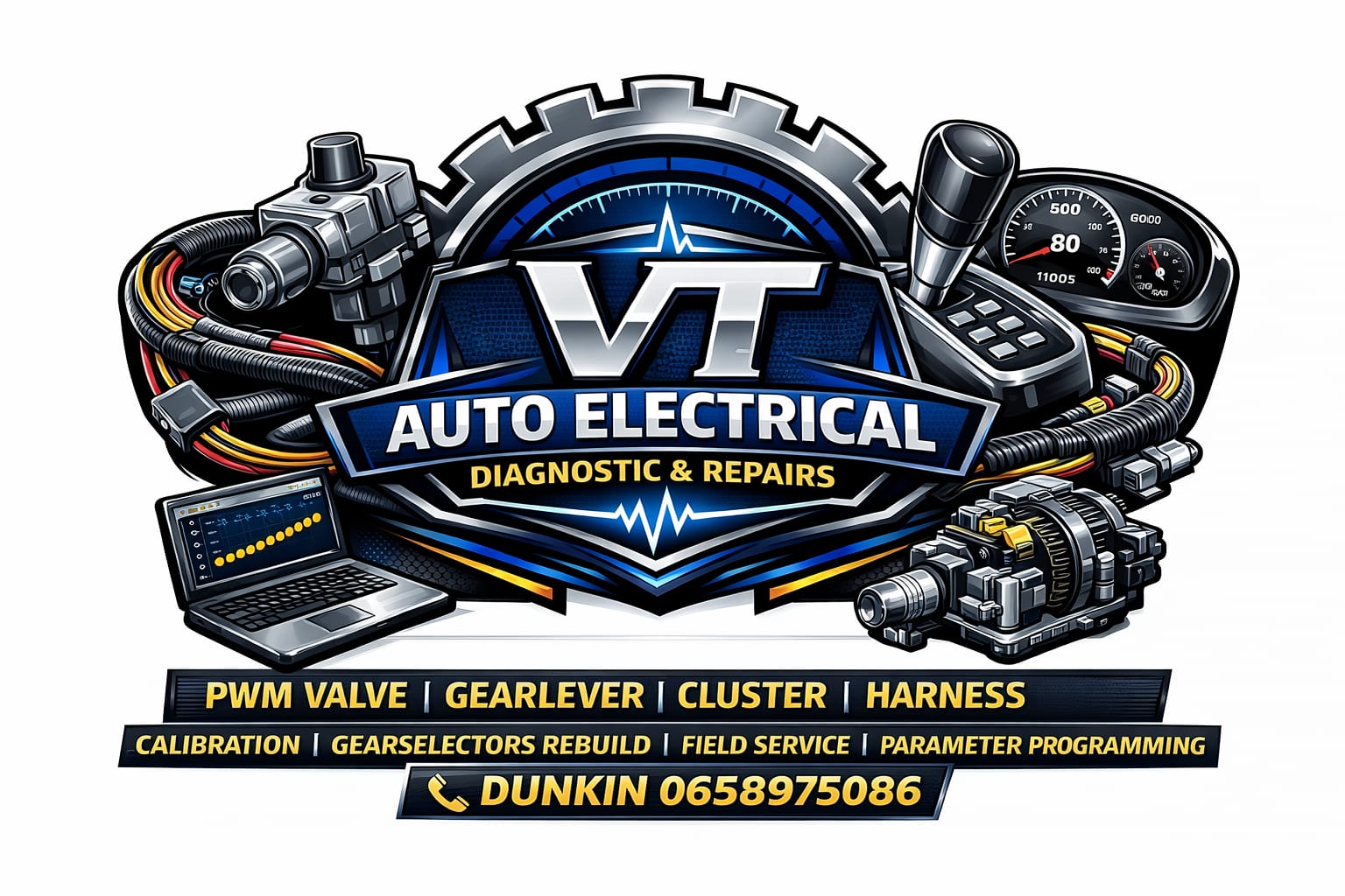 VT Auto Electrical — diagnostic and repairs. Dunkin, 065 897 5086